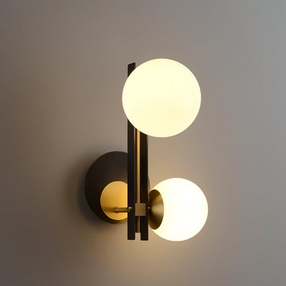 Planeta Wall Lamp | Brass & White Glass | Set of 2