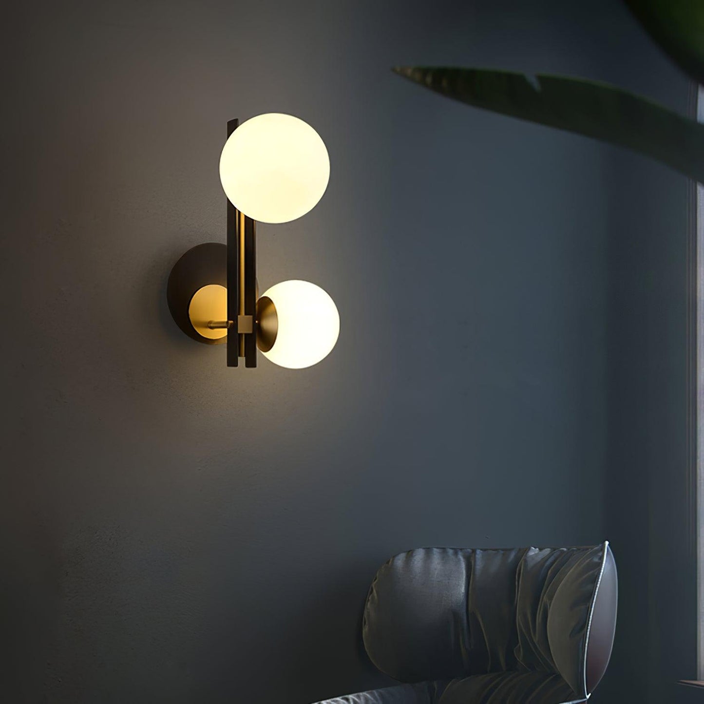 Planeta Wall Lamp | Brass & White Glass | Set of 2