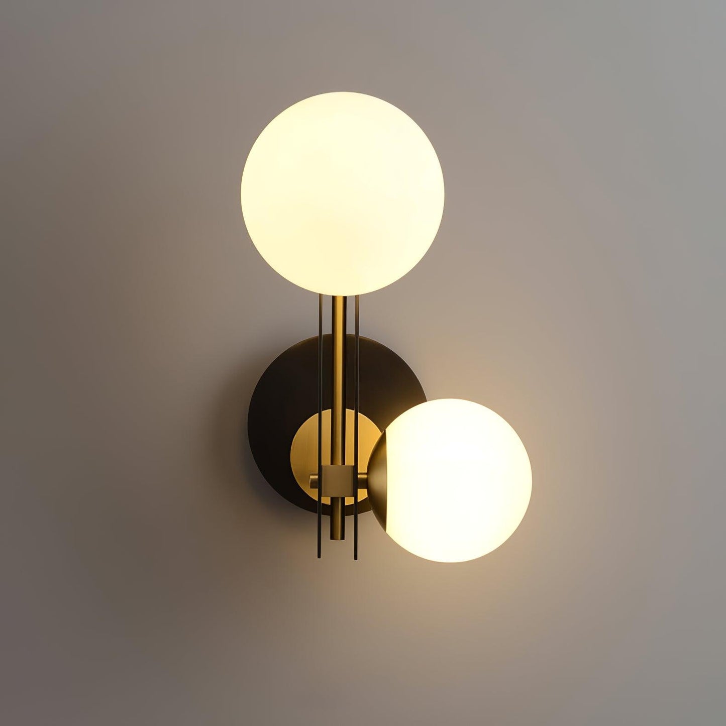 Planeta Wall Lamp | Brass & White Glass | Set of 2