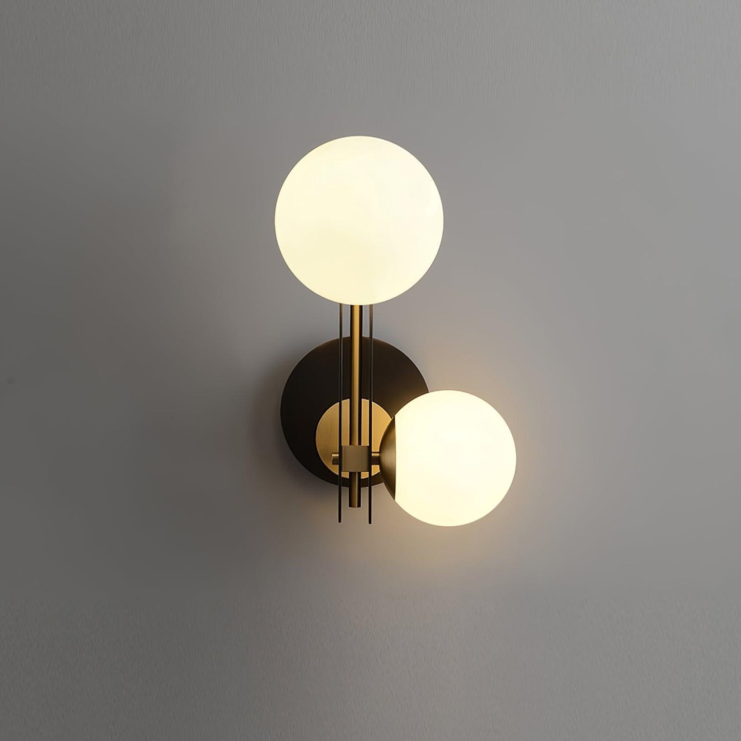 Planeta Wall Lamp | Brass & White Glass | Set of 2
