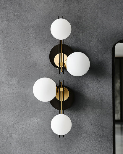 Planeta Wall Lamp | Brass & White Glass | Set of 2