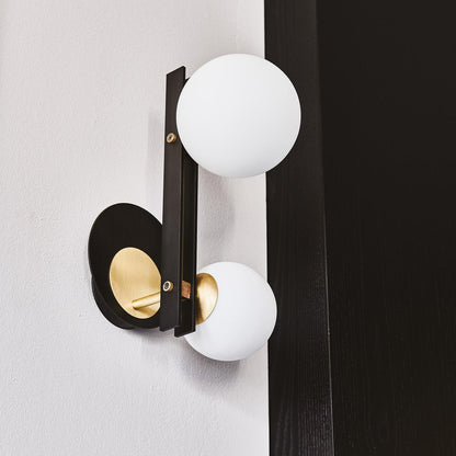 Planeta Wall Lamp | Brass & White Glass | Set of 2