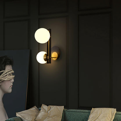 Planeta Wall Lamp | Brass & White Glass | Set of 2