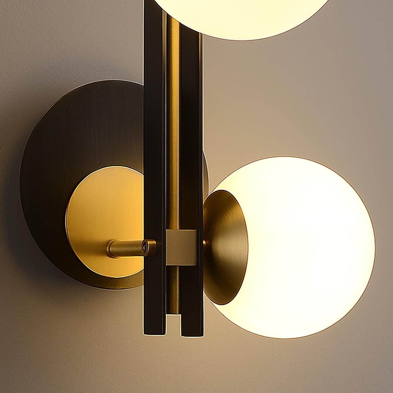 Planeta Wall Lamp | Brass & White Glass | Set of 2