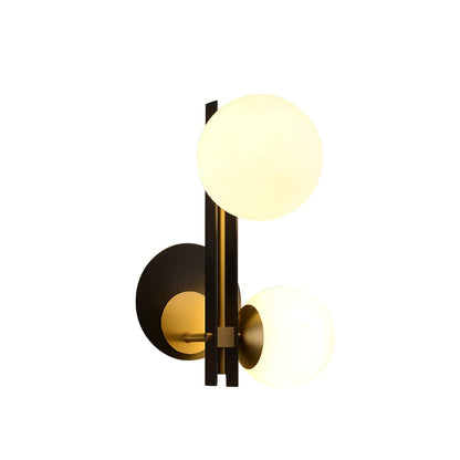 Planeta Wall Lamp | Brass & White Glass | Set of 2