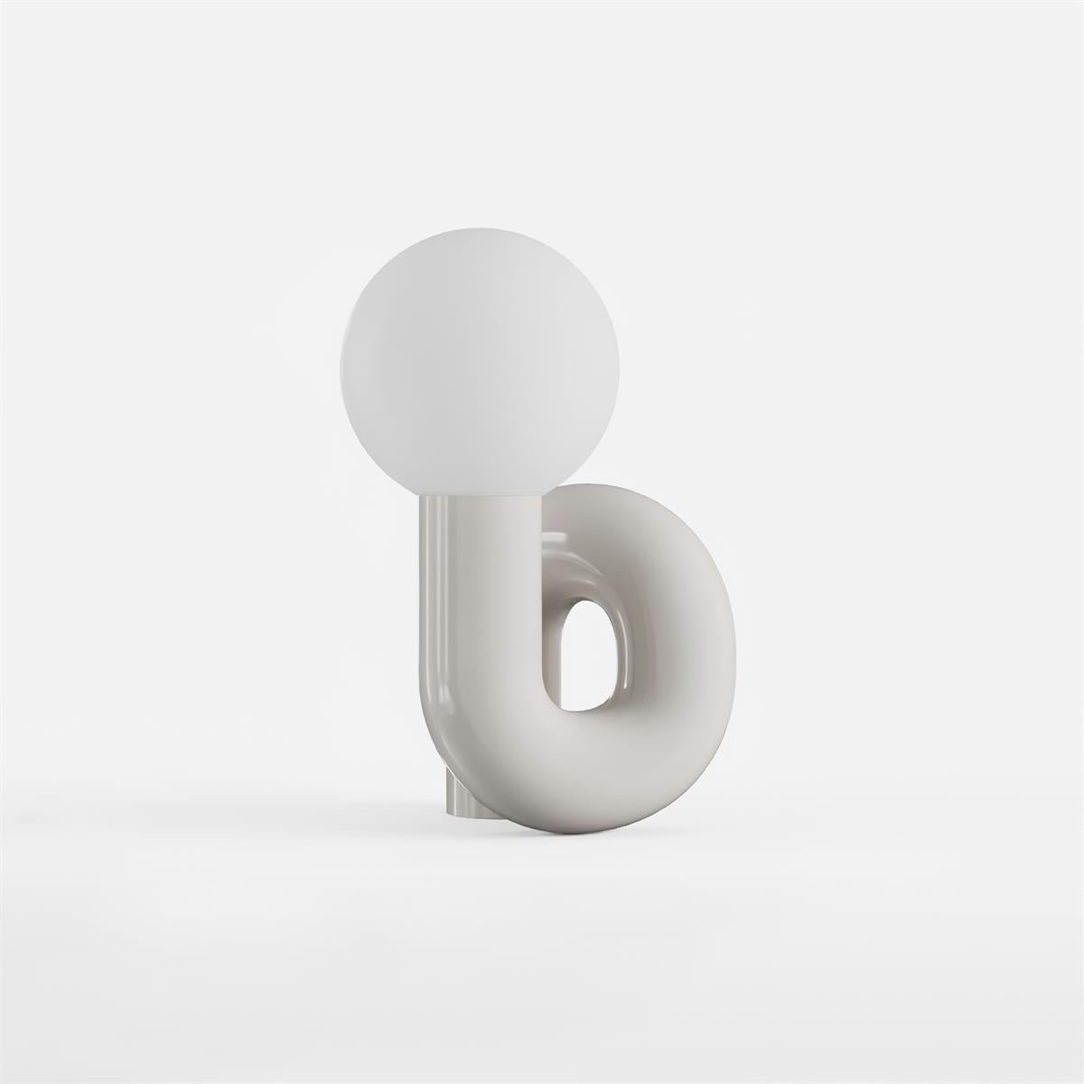 N Shape Table Lamp | Resin & Glass | Pink, Blue, White, Dark Red
