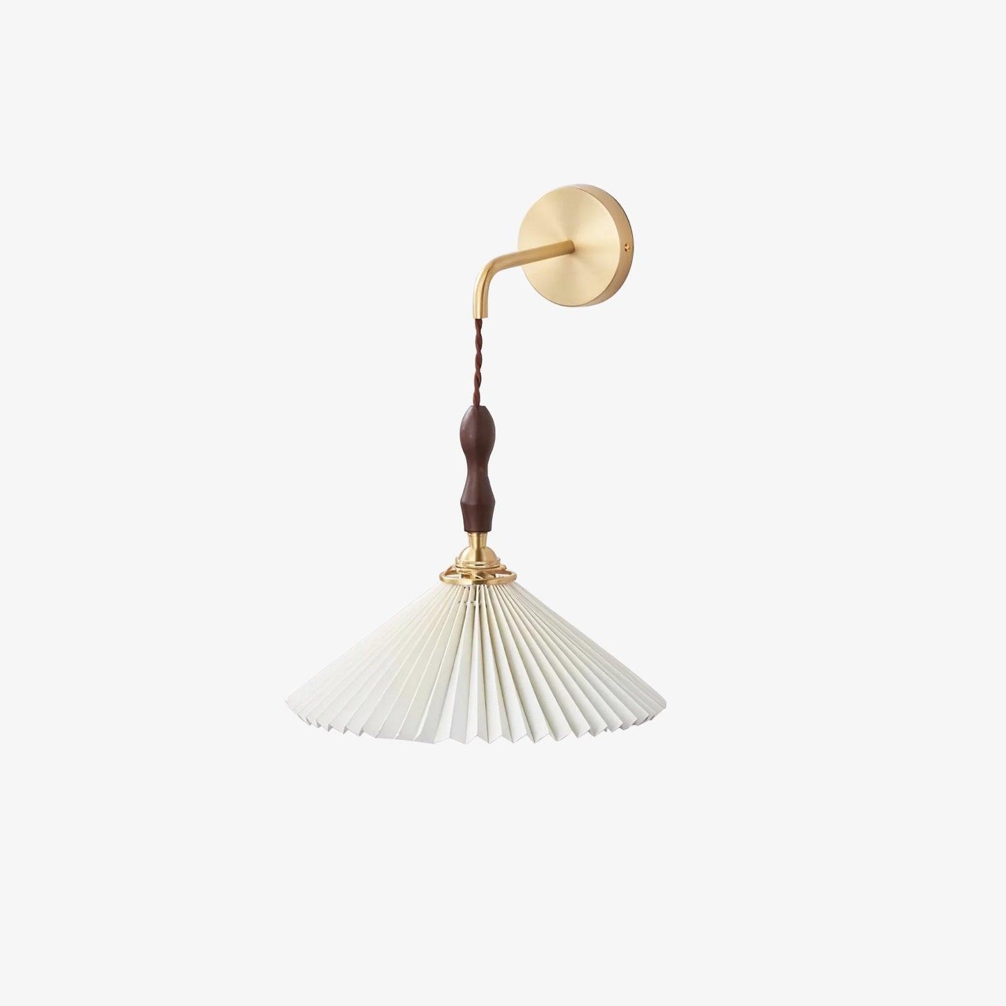 Wooden Wall Lamp | Walnut & Brass | Set of 2