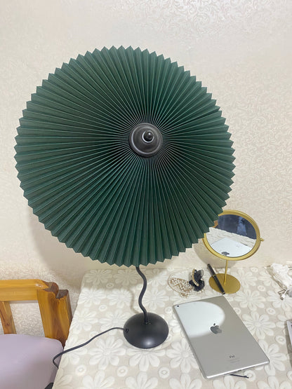 Table Lamp | Handcrafted Iron Base | Beige & White Shade