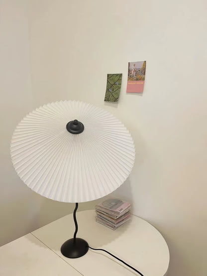 Table Lamp | Handcrafted Iron Base | Beige & White Shade
