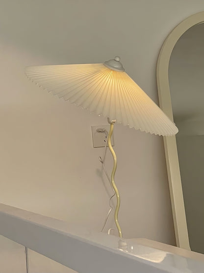 Table Lamp | Handcrafted Iron Base | Beige & White Shade