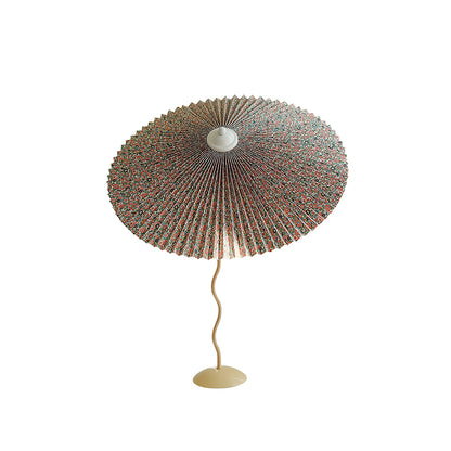 Table Lamp | Handcrafted Iron Base | Beige & White Shade