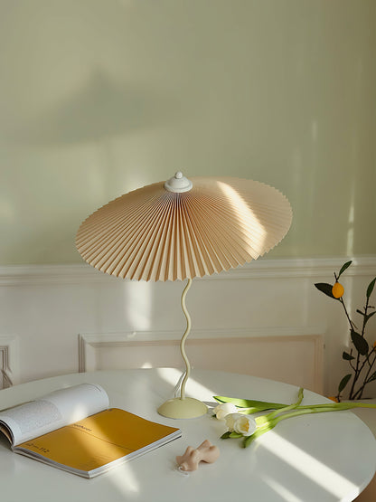 Table Lamp | Handcrafted Iron Base | Beige & White Shade