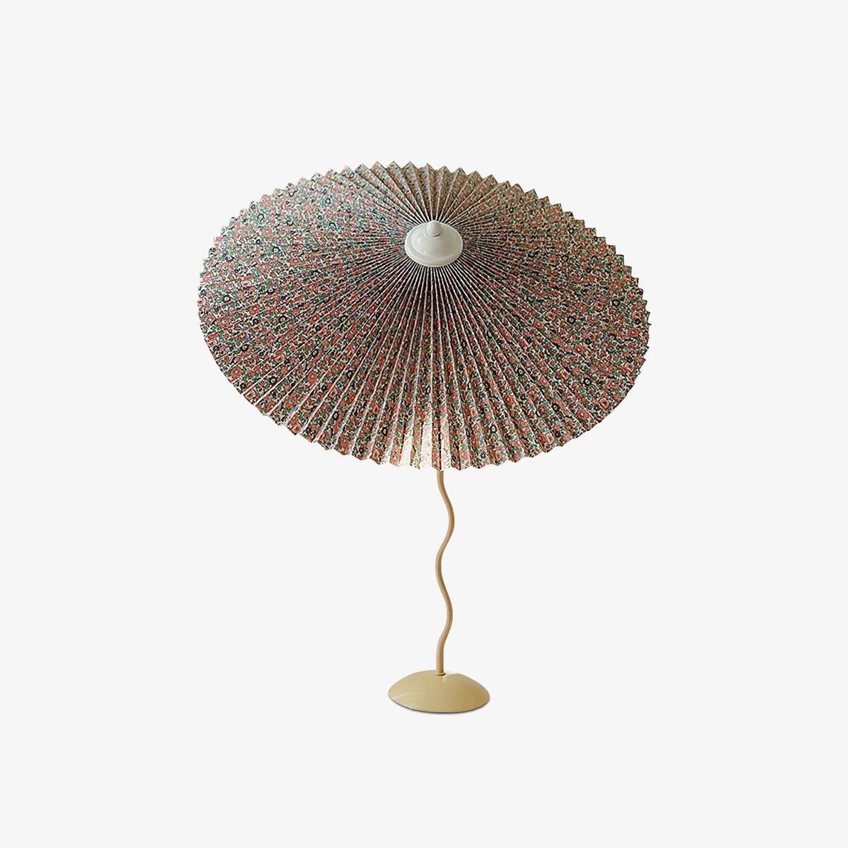 Table Lamp | Handcrafted Iron Base | Beige & White Shade