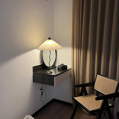 Table Lamp | Handcrafted Iron Base | Beige & White Shade