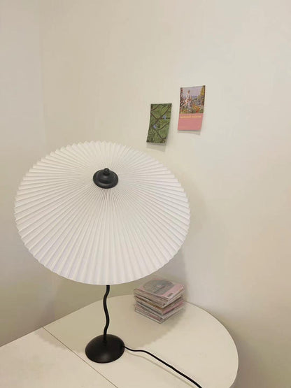Table Lamp | Handcrafted Iron Base | Beige & White Shade
