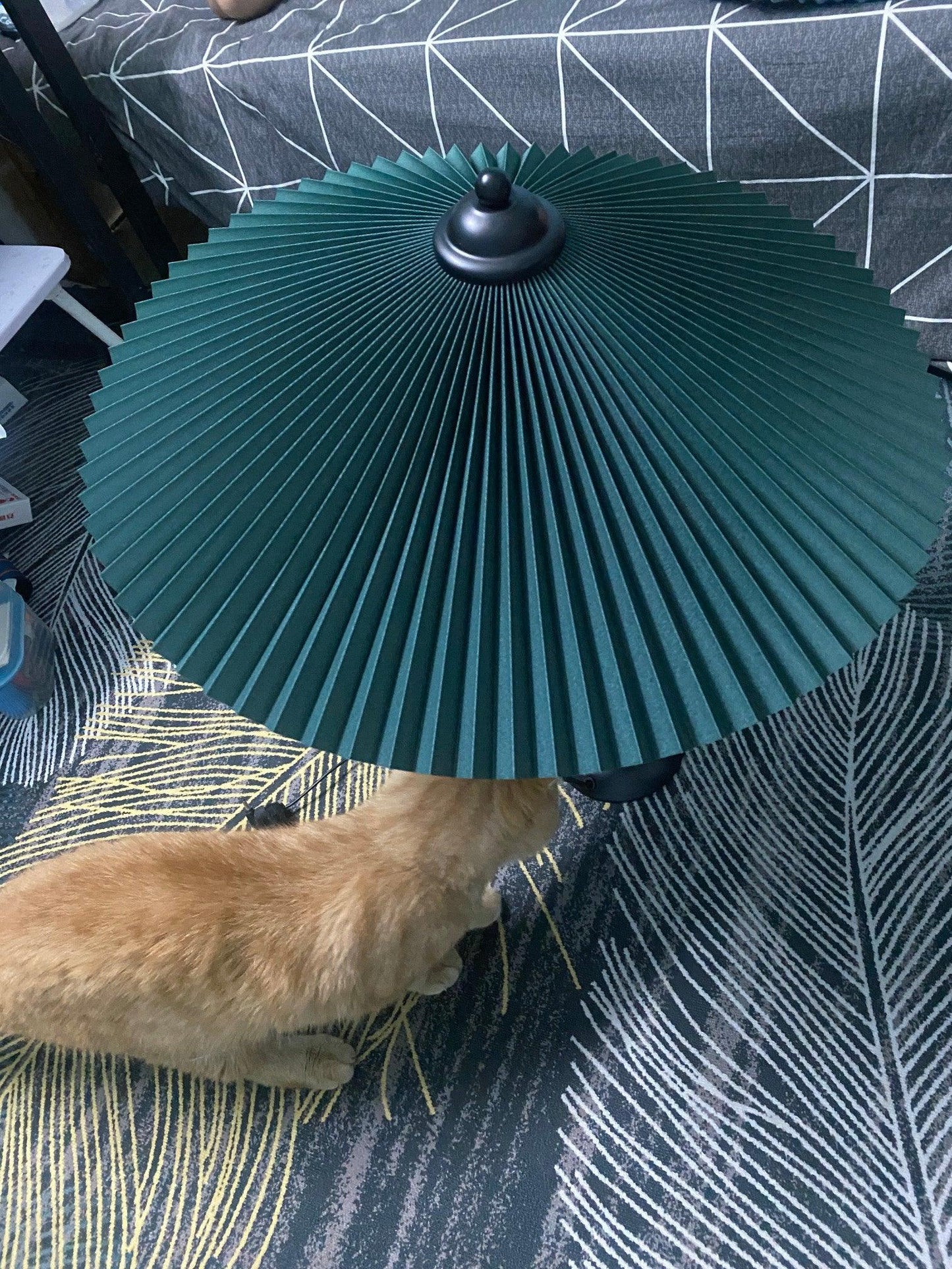 Table Lamp | Handcrafted Iron Base | Beige & White Shade