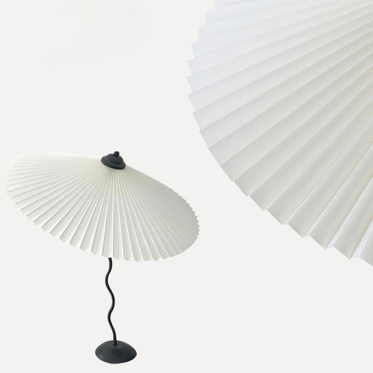Table Lamp | Handcrafted Iron Base | Beige & White Shade