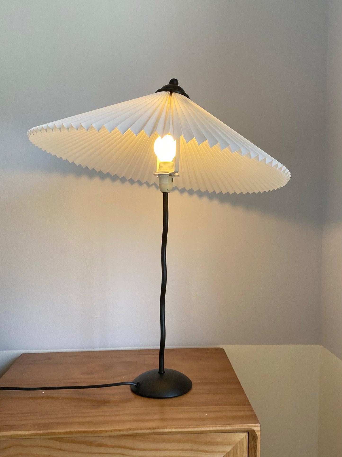 Table Lamp | Handcrafted Iron Base | Beige & White Shade