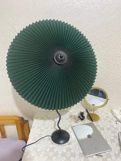 Table Lamp | Handcrafted Iron Base | Beige & White Shade