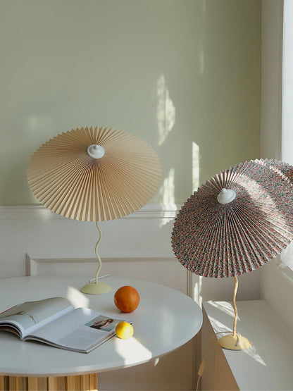 Table Lamp | Handcrafted Iron Base | Beige & White Shade