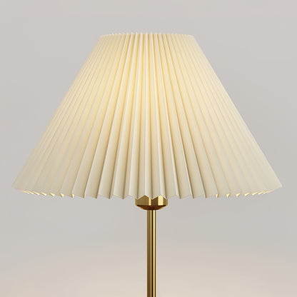 Table Lamp | Walnut Wood Base & White Fabric Shade | 36cm Diameter