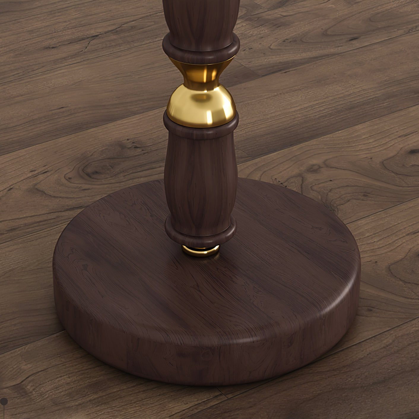 Table Lamp | Walnut Wood Base & White Fabric Shade | 36cm Diameter