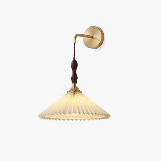 Wooden Wall Lamp | Walnut & Brass | Set of 2