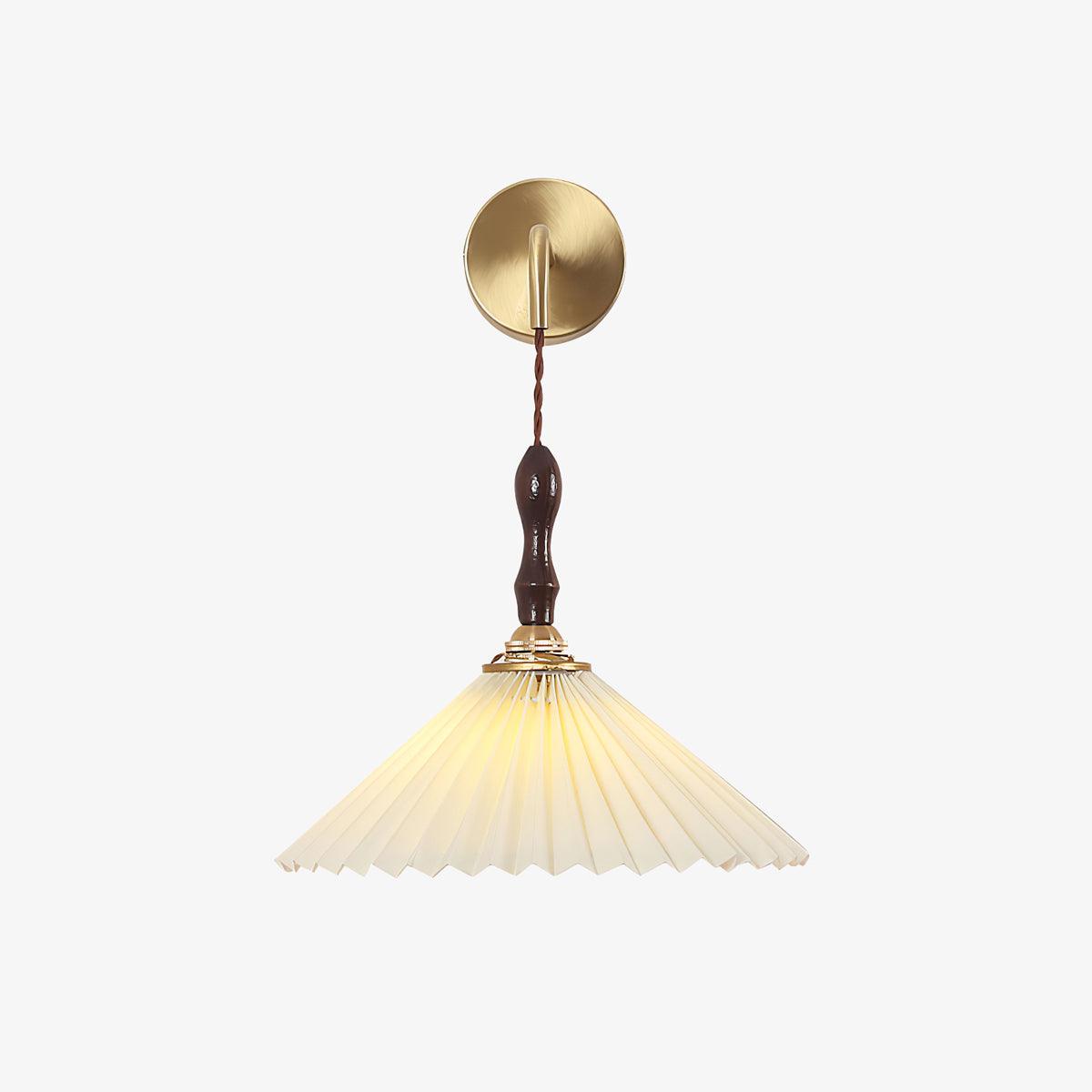 Wooden Wall Lamp | Walnut & Brass | Set of 2