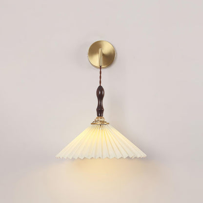 Wooden Wall Lamp | Walnut & Brass | Set of 2