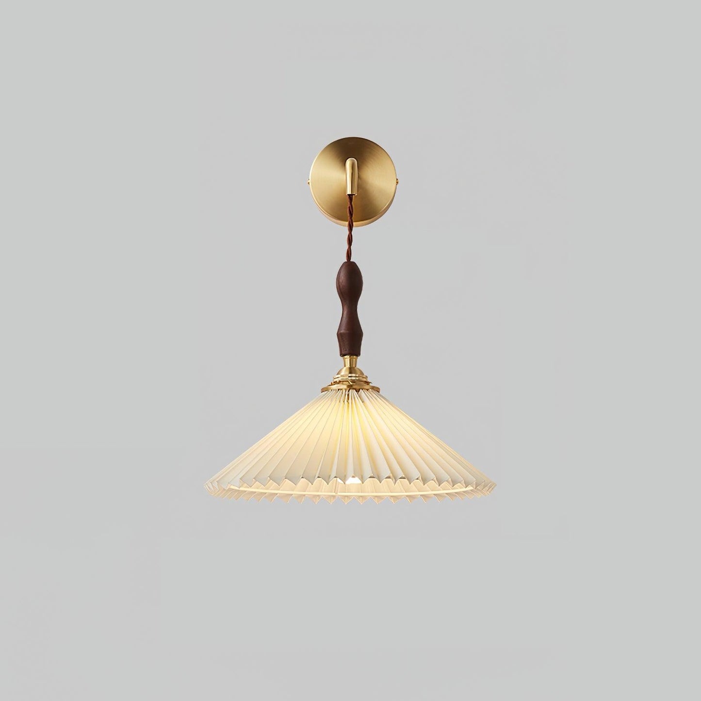 Wooden Wall Lamp | Walnut & Brass | Set of 2