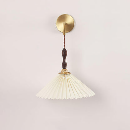 Wooden Wall Lamp | Walnut & Brass | Set of 2