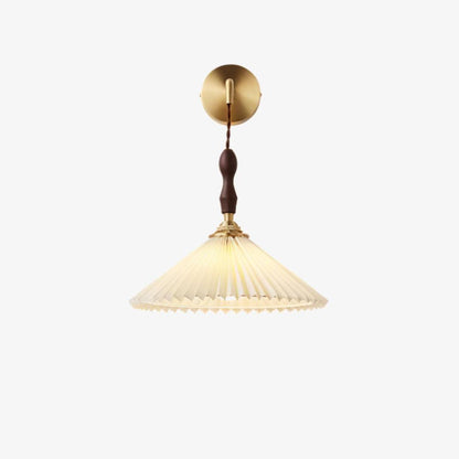 Wooden Wall Lamp | Walnut & Brass | Set of 2