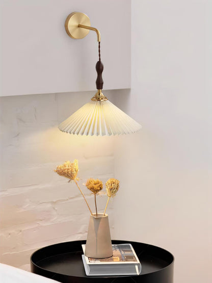 Wooden Wall Lamp | Walnut & Brass | Set of 2