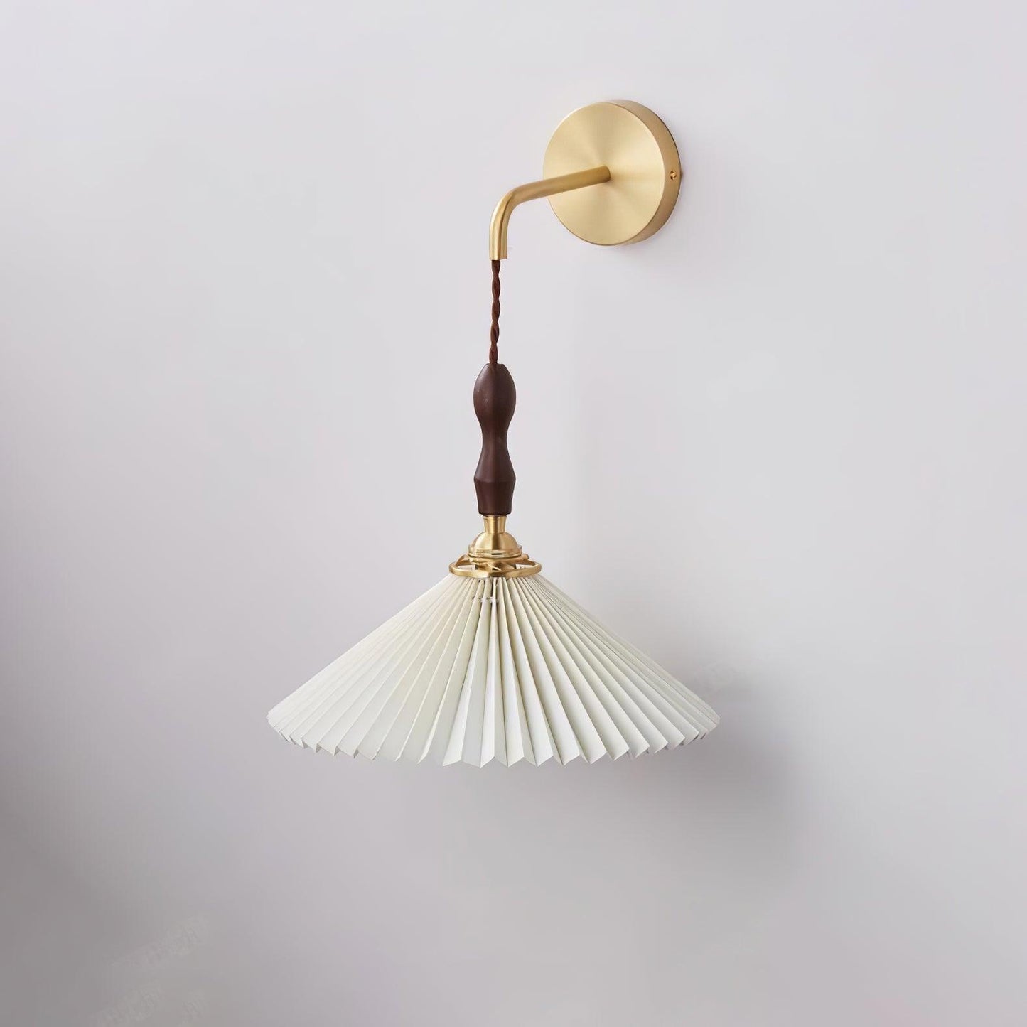 Wooden Wall Lamp | Walnut & Brass | Set of 2