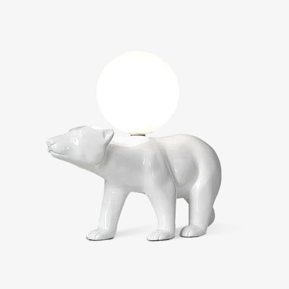 Polar Bear Table Lamp | Resin & Glass | White