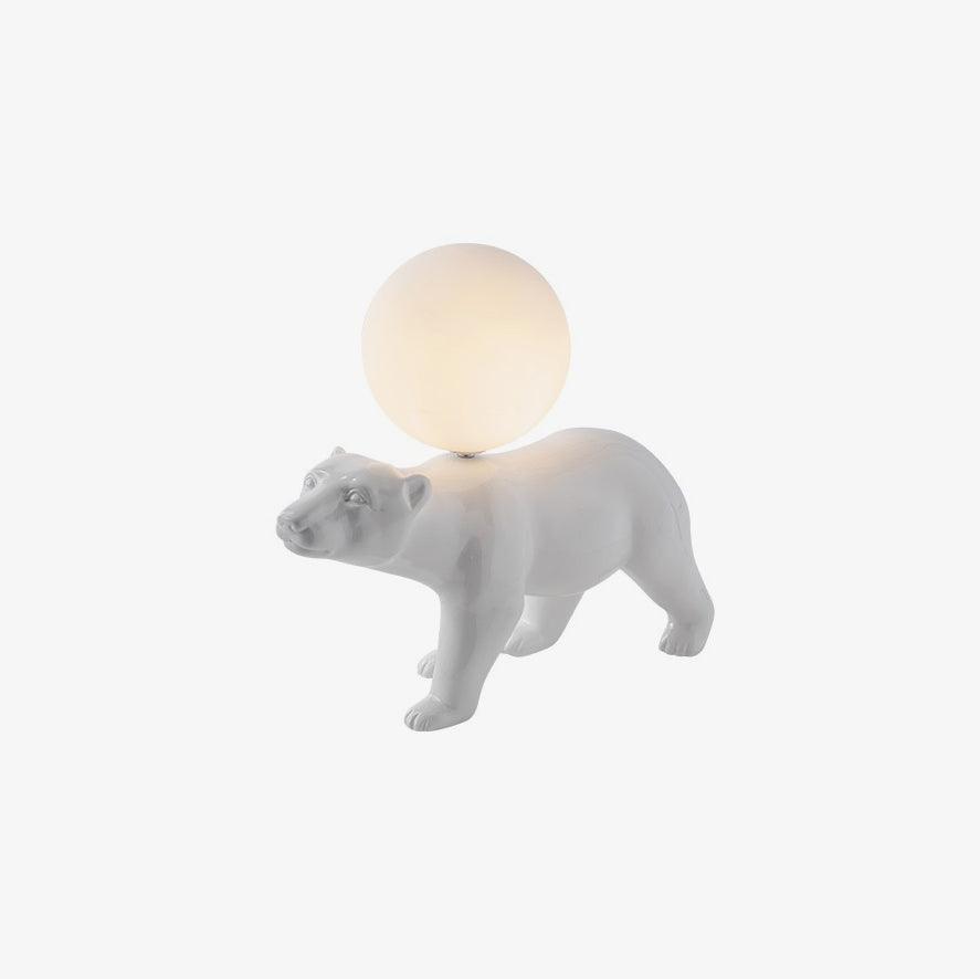 Polar Bear Table Lamp | Resin & Glass | White