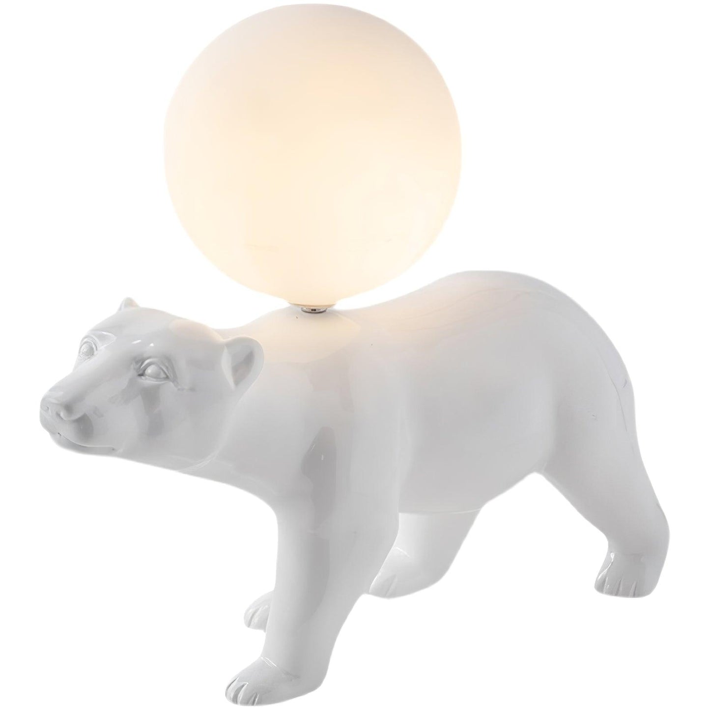 Polar Bear Table Lamp | Resin & Glass | White