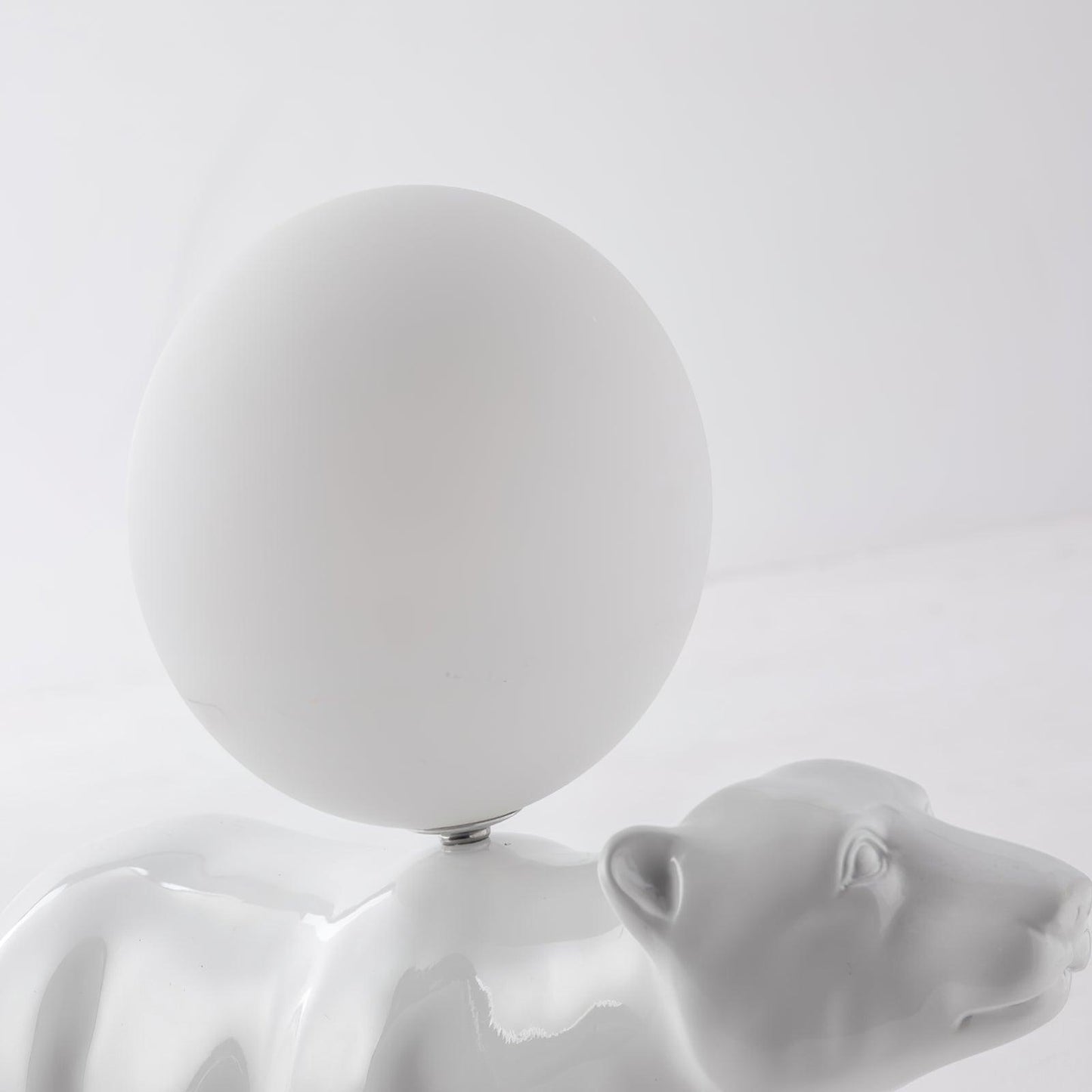 Polar Bear Table Lamp | Resin & Glass | White
