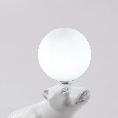 Polar Bear Table Lamp | Resin & Glass | White