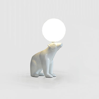 Polar Bear Table Lamp | Resin & Glass | White
