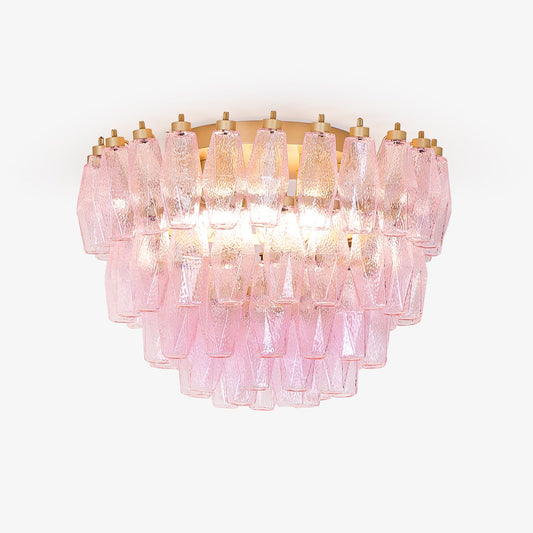 Murano Pink Ceiling Light | Handcrafted Vintage Glass | 65cm Diameter