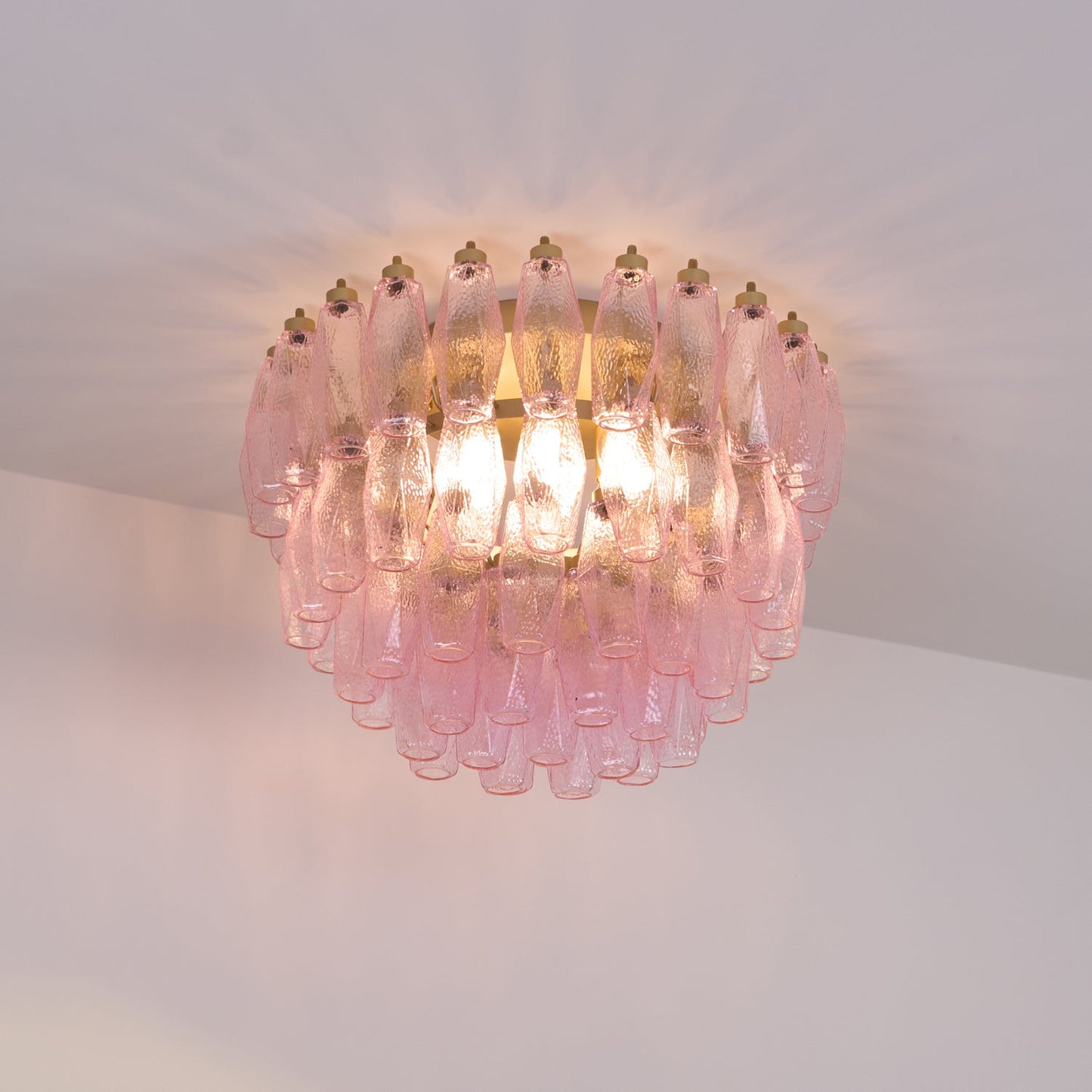 Murano Pink Ceiling Light | Handcrafted Vintage Glass | 65cm Diameter