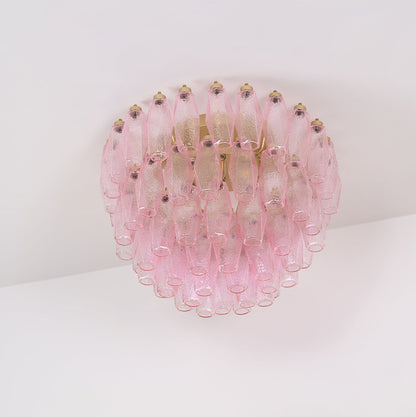 Murano Pink Ceiling Light | Handcrafted Vintage Glass | 65cm Diameter