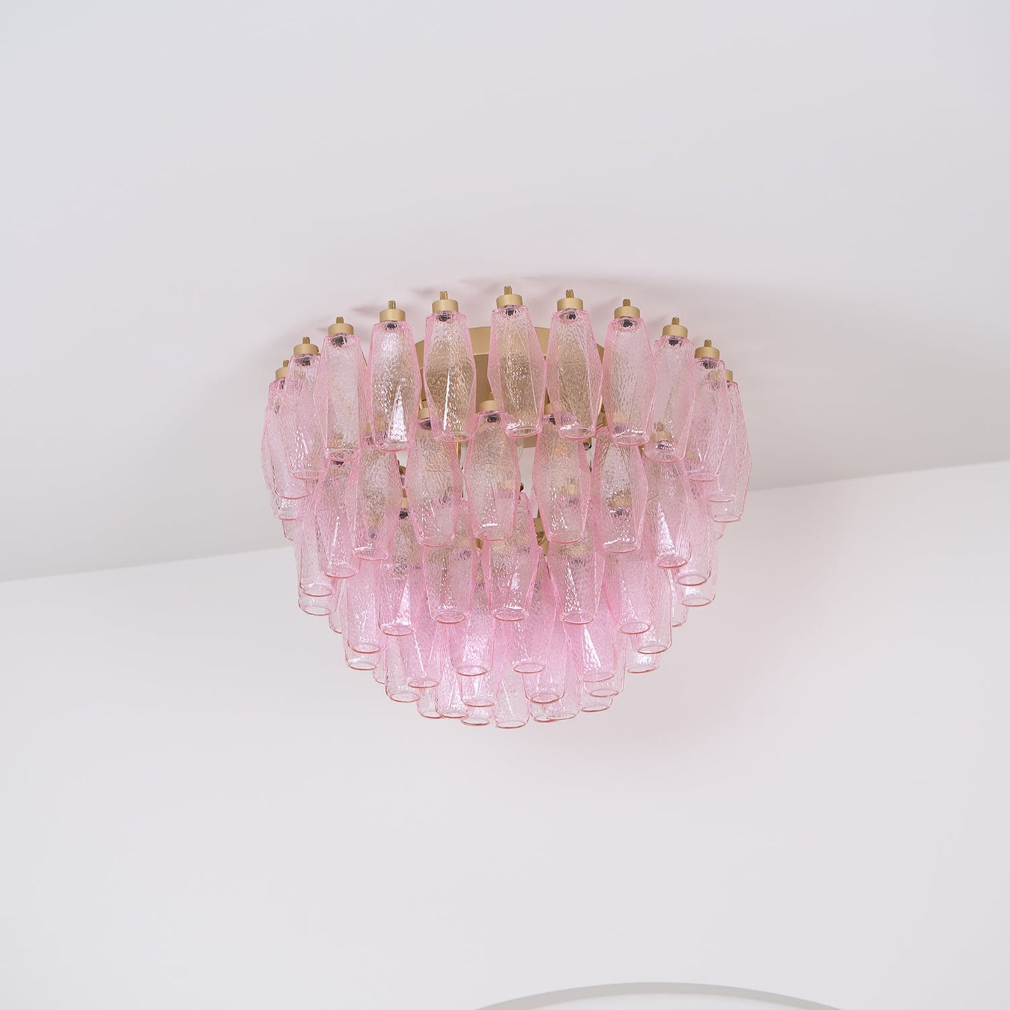 Murano Pink Ceiling Light | Handcrafted Vintage Glass | 65cm Diameter