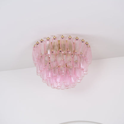 Murano Pink Ceiling Light | Handcrafted Vintage Glass | 65cm Diameter