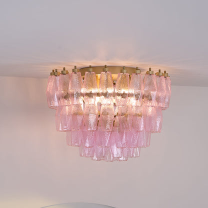 Murano Pink Ceiling Light | Handcrafted Vintage Glass | 65cm Diameter