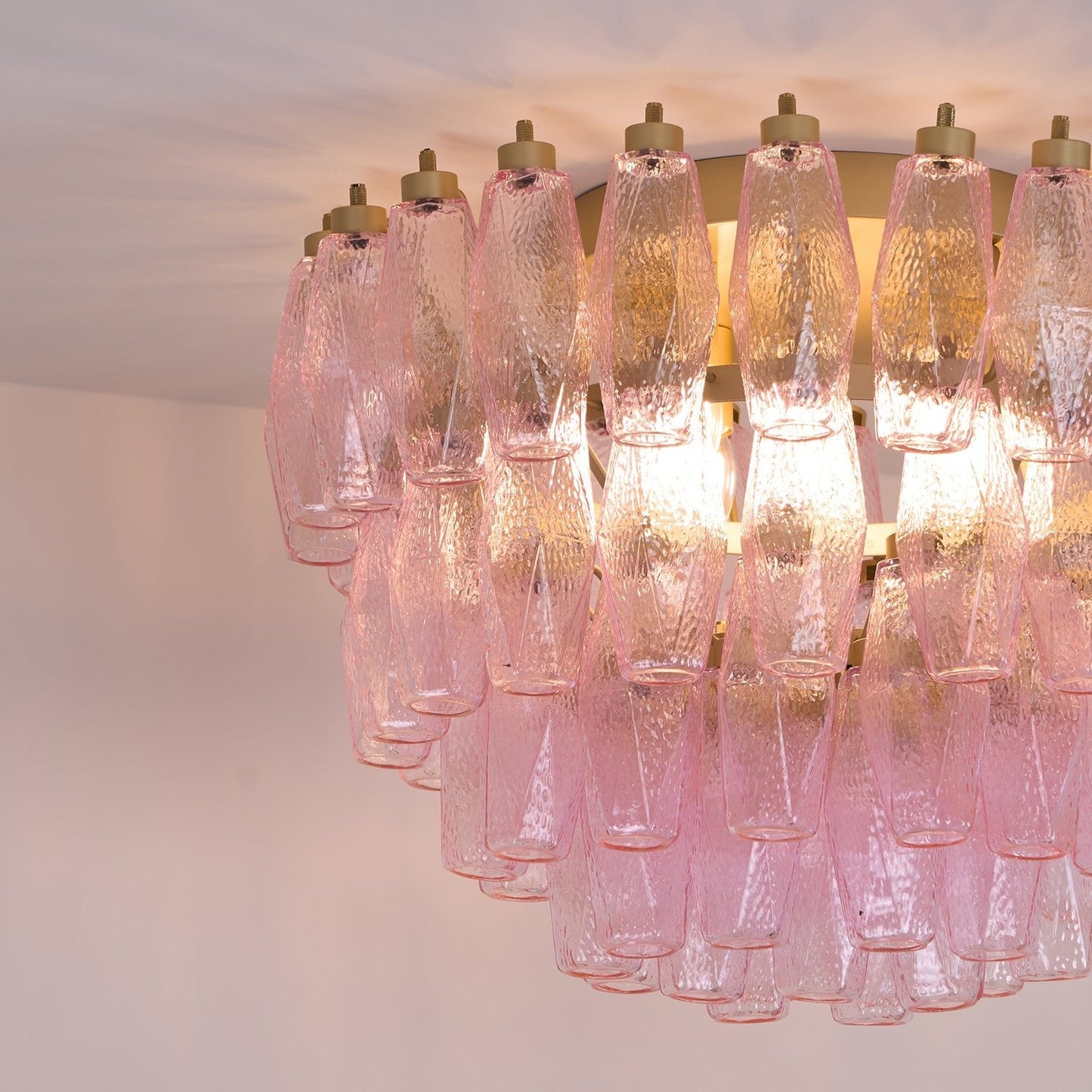 Murano Pink Ceiling Light | Handcrafted Vintage Glass | 65cm Diameter