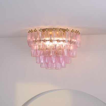 Murano Pink Ceiling Light | Handcrafted Vintage Glass | 65cm Diameter