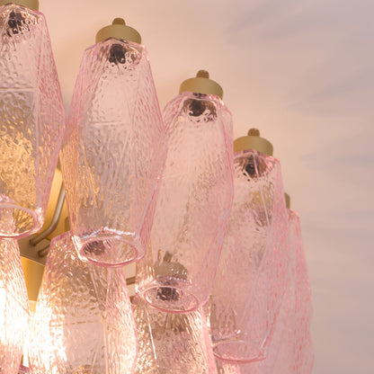 Murano Pink Ceiling Light | Handcrafted Vintage Glass | 65cm Diameter