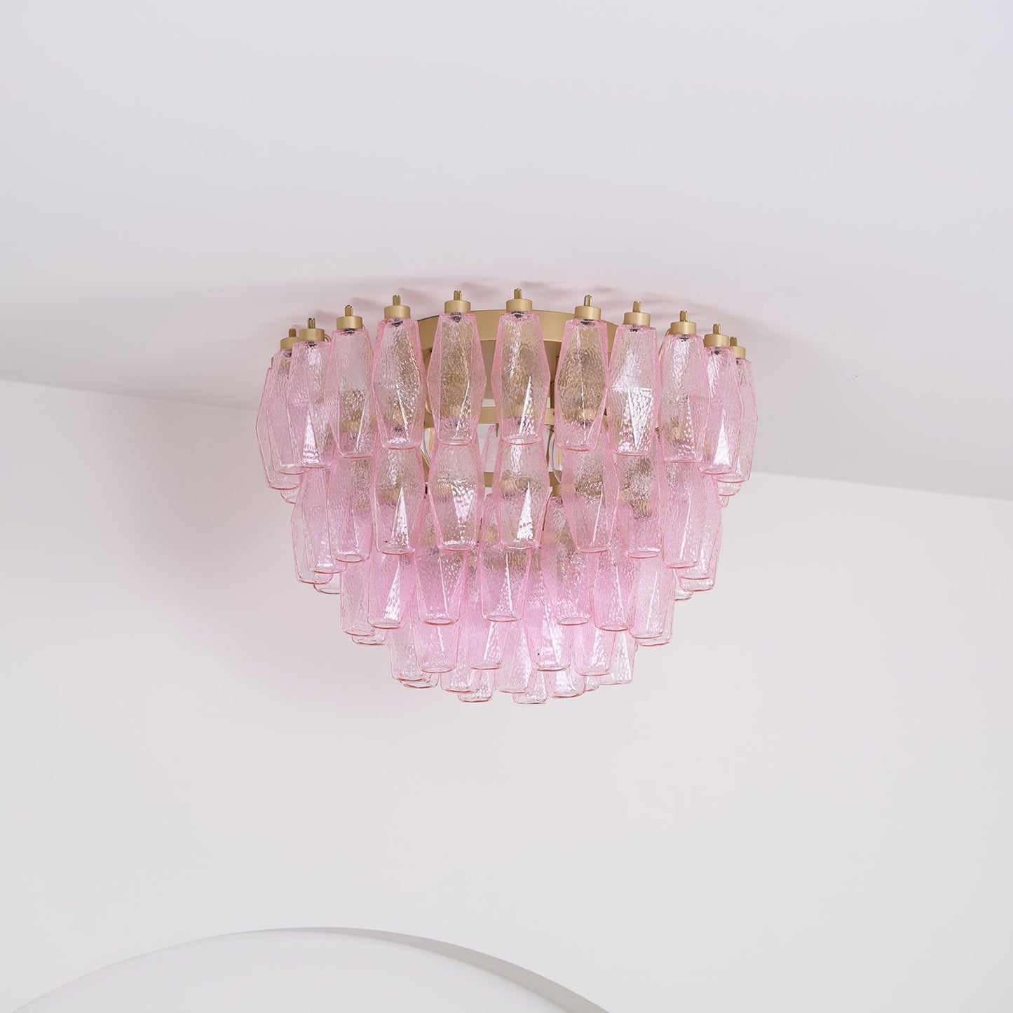 Murano Pink Ceiling Light | Handcrafted Vintage Glass | 65cm Diameter
